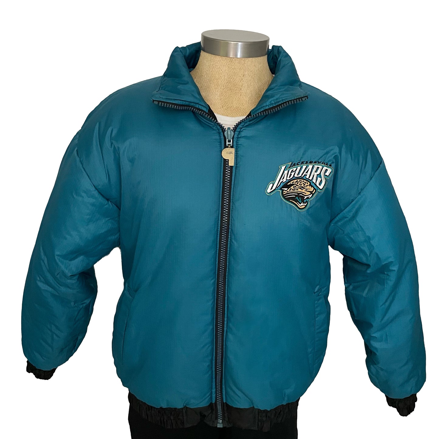 Jacksonville Jaguars REVERSIBLE Pro Player puffer jacket size LARGE