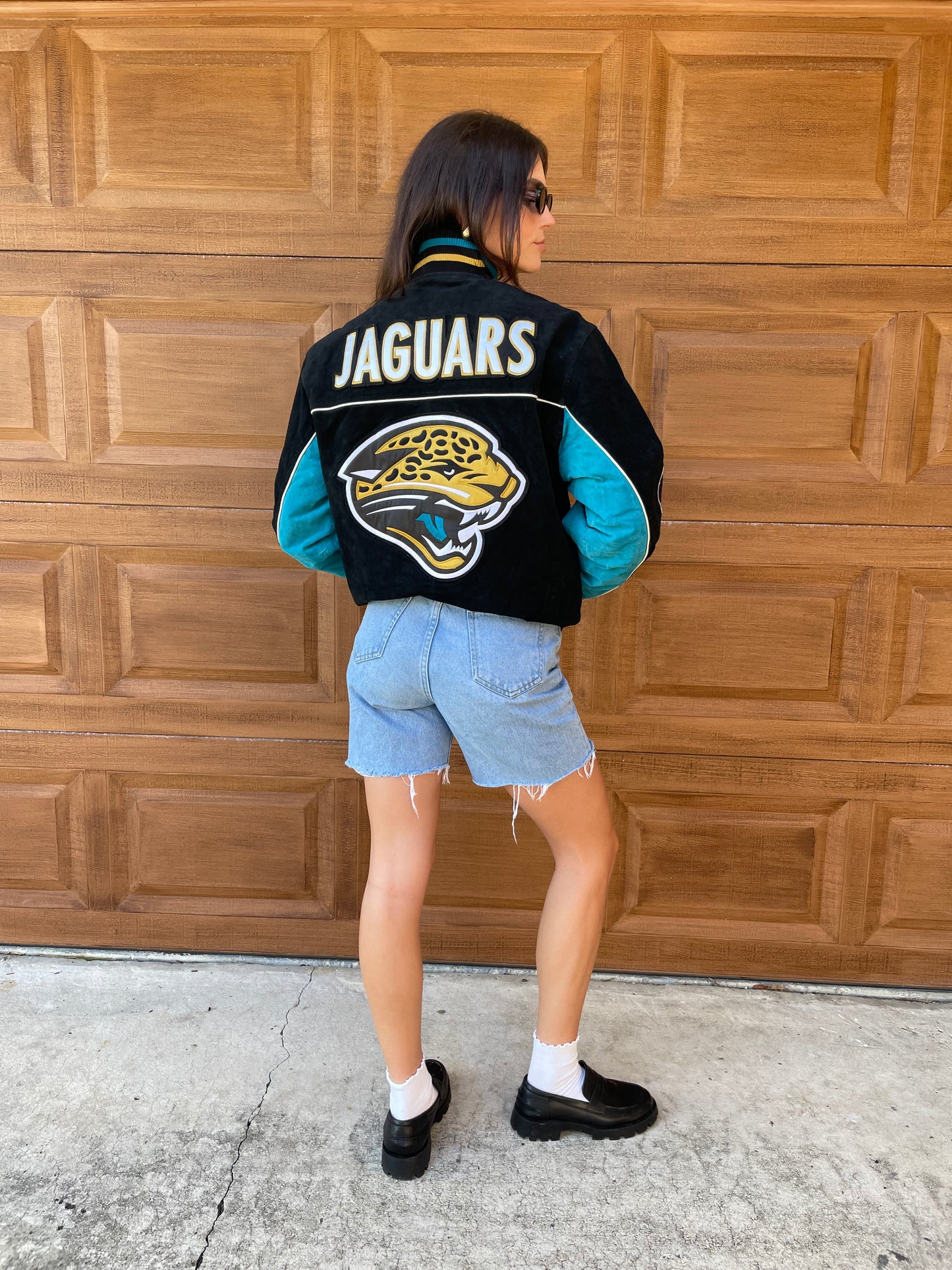 Vintage Jacksonville Jaguars leather bomber jacket size Small