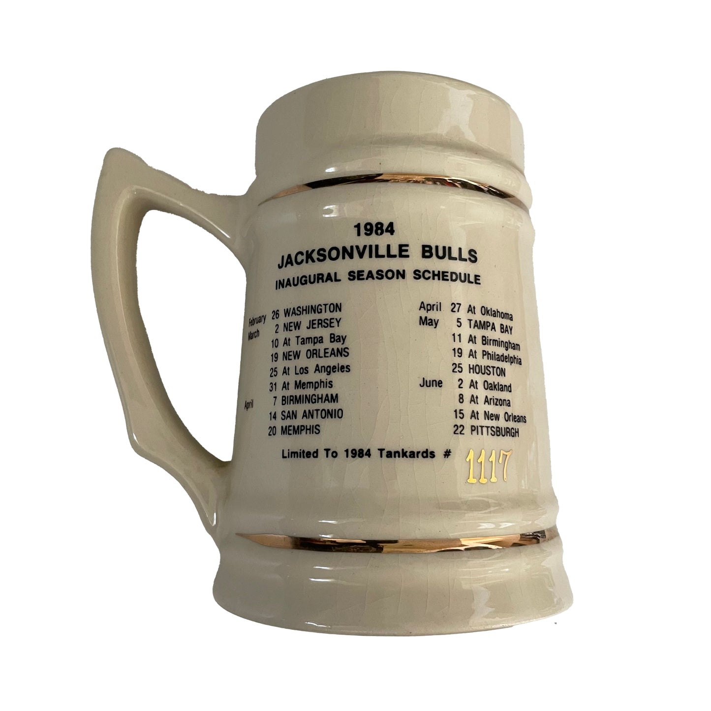 Jacksonville Bulls 1984 collectors mug