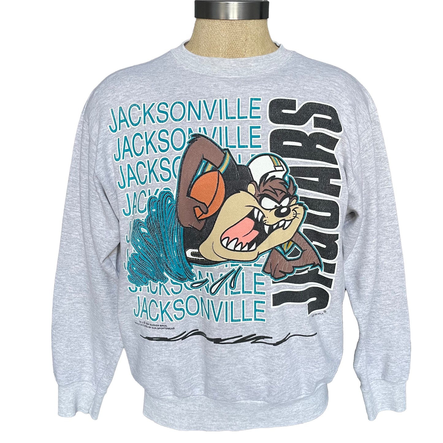 Vintage Jacksonville Jaguars 1994 Taz Looney Tunes sweatshirt size LARGE