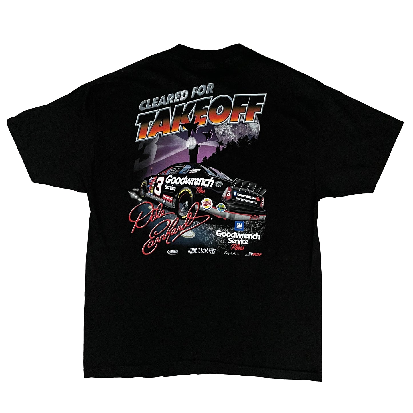 Dale Earnhardt Jet Black Attack two-sided NASCAR shirt