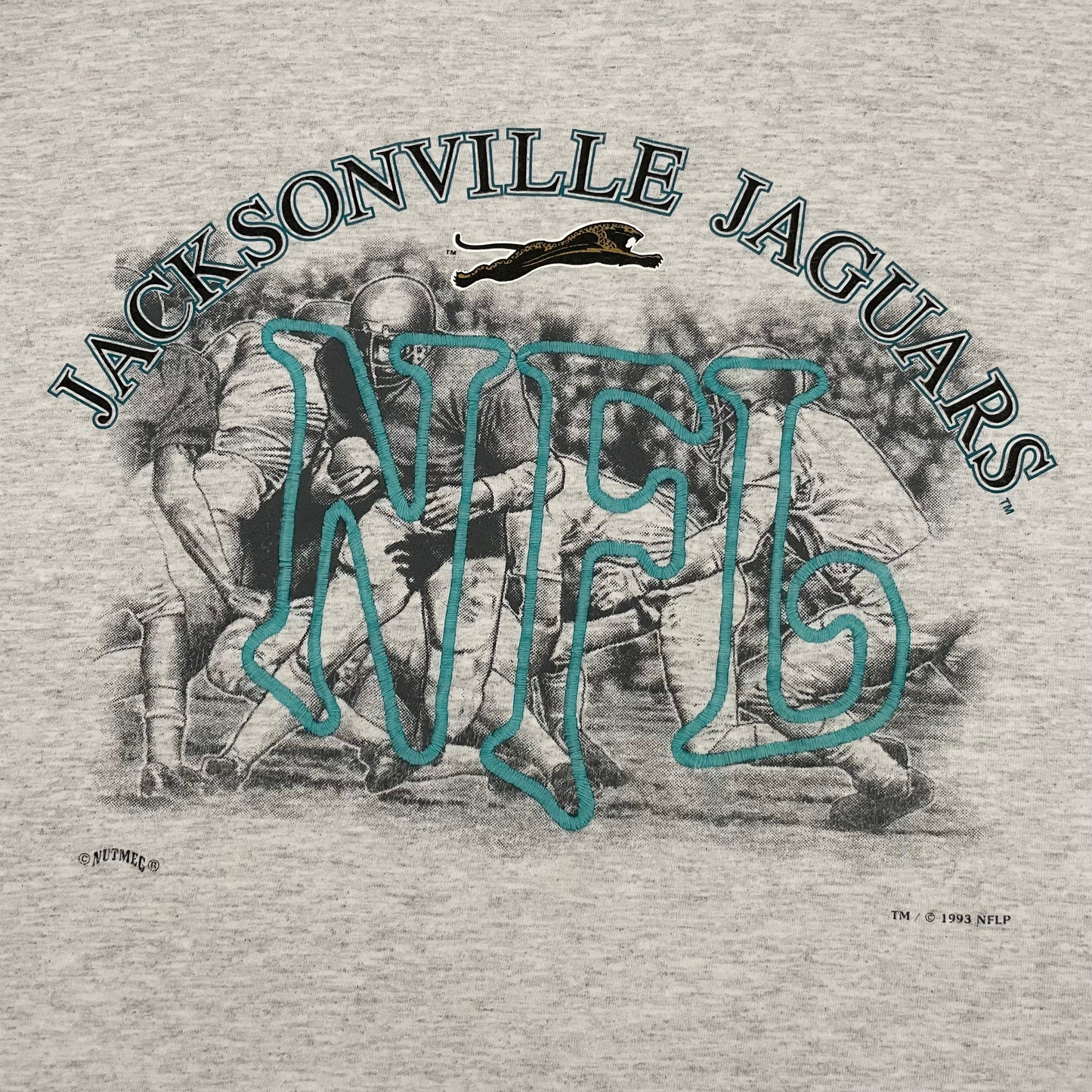 Vintage Jacksonville Jaguars 1993 banned logo NUTMEG shirt size LARGE