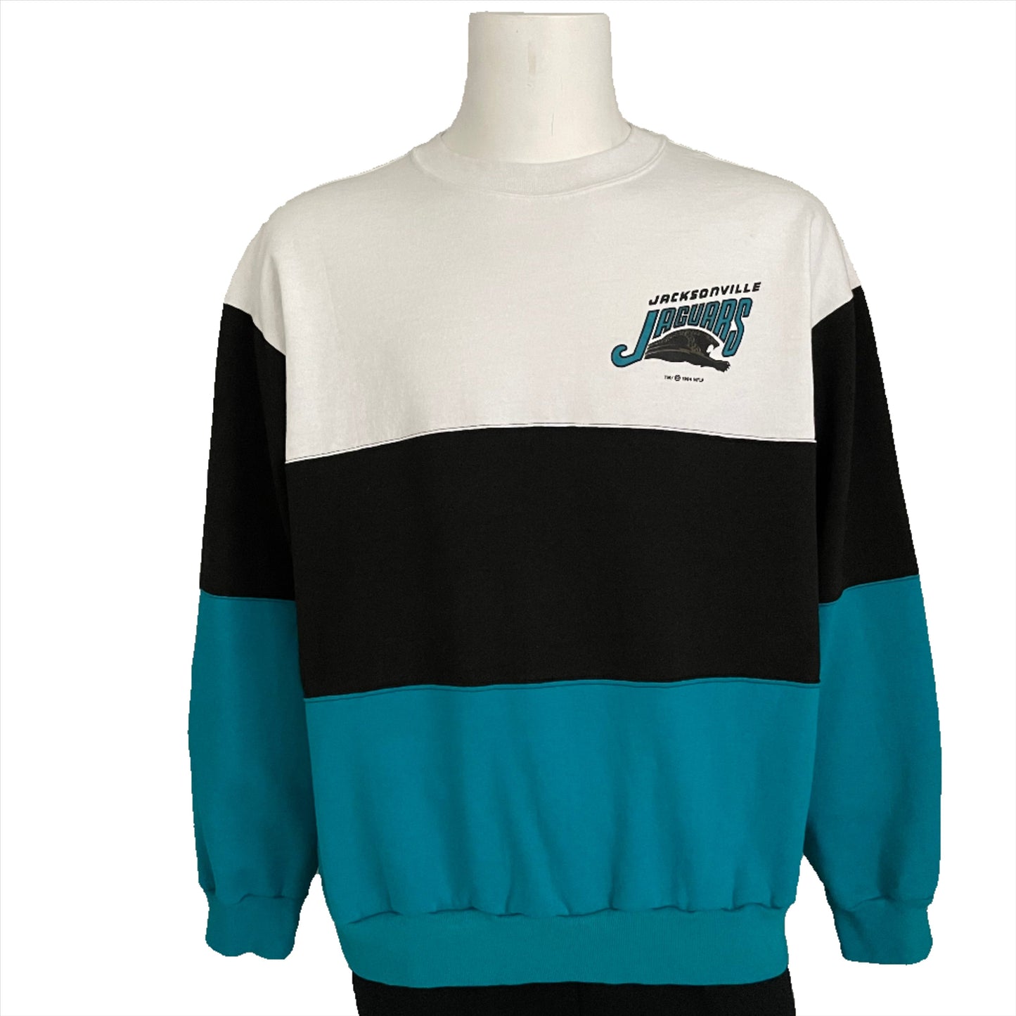 Vintage Jacksonville Jaguars 1994 banned logo color block sweatshirt size XL