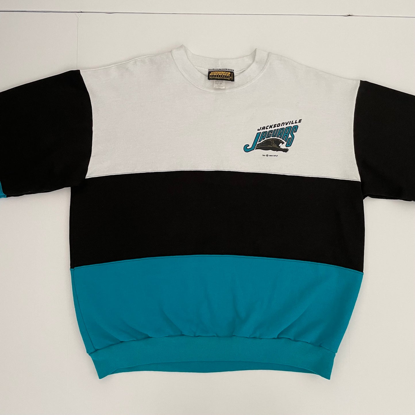 Vintage Jacksonville Jaguars 1994 banned logo color block sweatshirt size XL