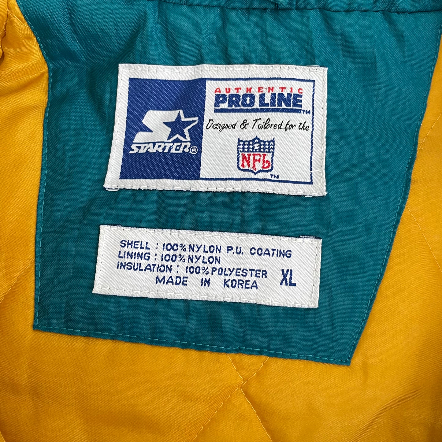 Jacksonville Jaguars STARTER banned logo puffer jacket size XL