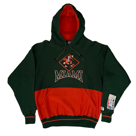 Miami Hurricanes UM DEADSTOCK EMBROIDERED hoodie size LARGE