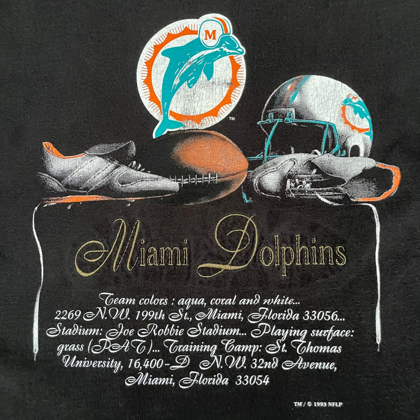 Vintage Miami Dolphins 1993 NUTMEG shirt size XL