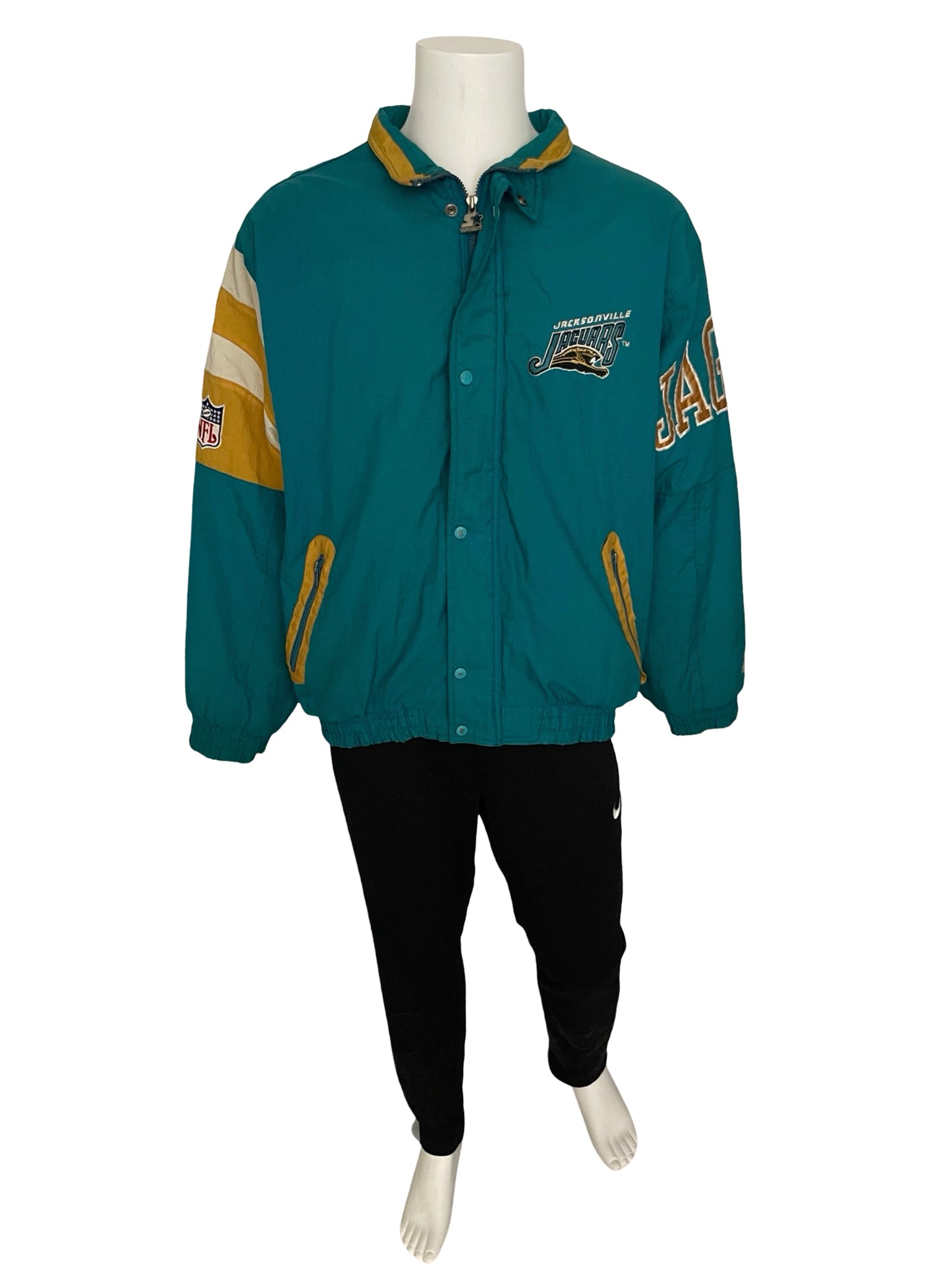 Vintage Jacksonville Jaguars banned logo STARTER jacket size LARGE