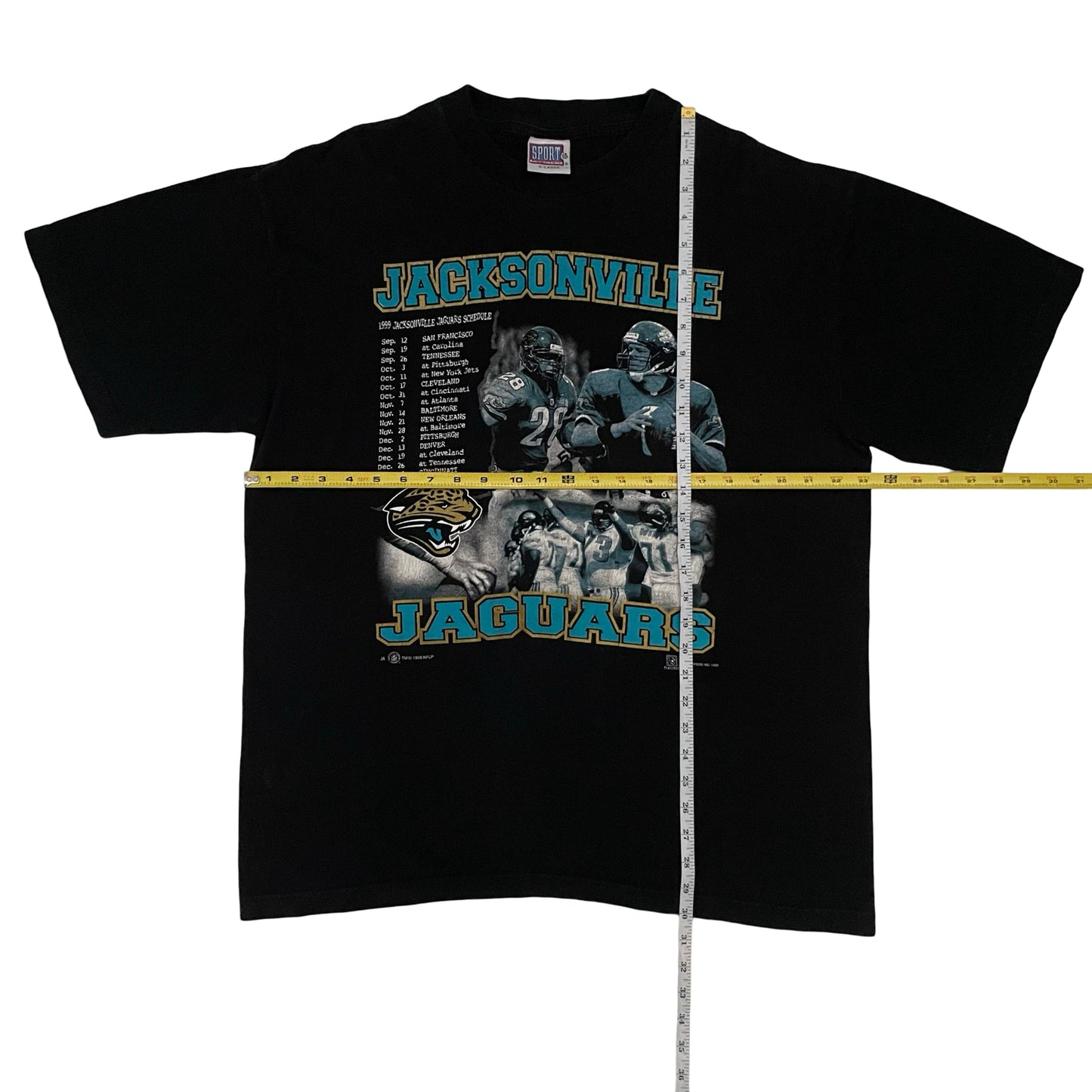 Vintage Jacksonville Jaguars 1999 schedule shirt size XL