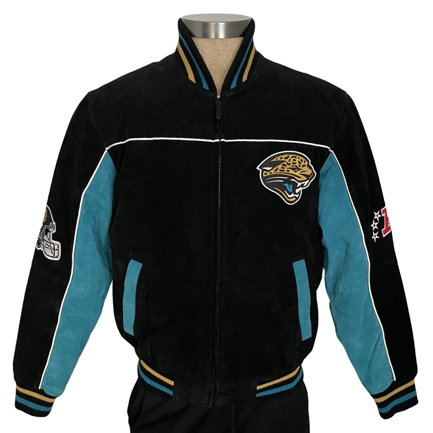 Vintage Jacksonville Jaguars leather bomber jacket size Small