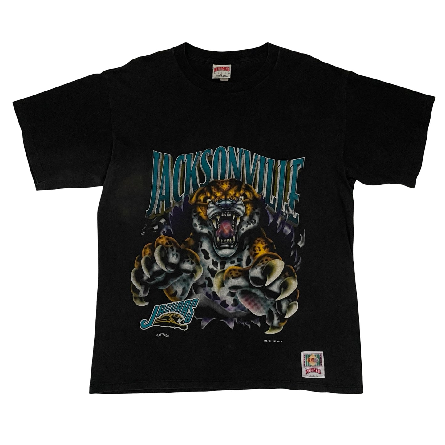 Vintage Jacksonville Jaguars 1993 banned logo NUTMEG two-sided shirt size XL