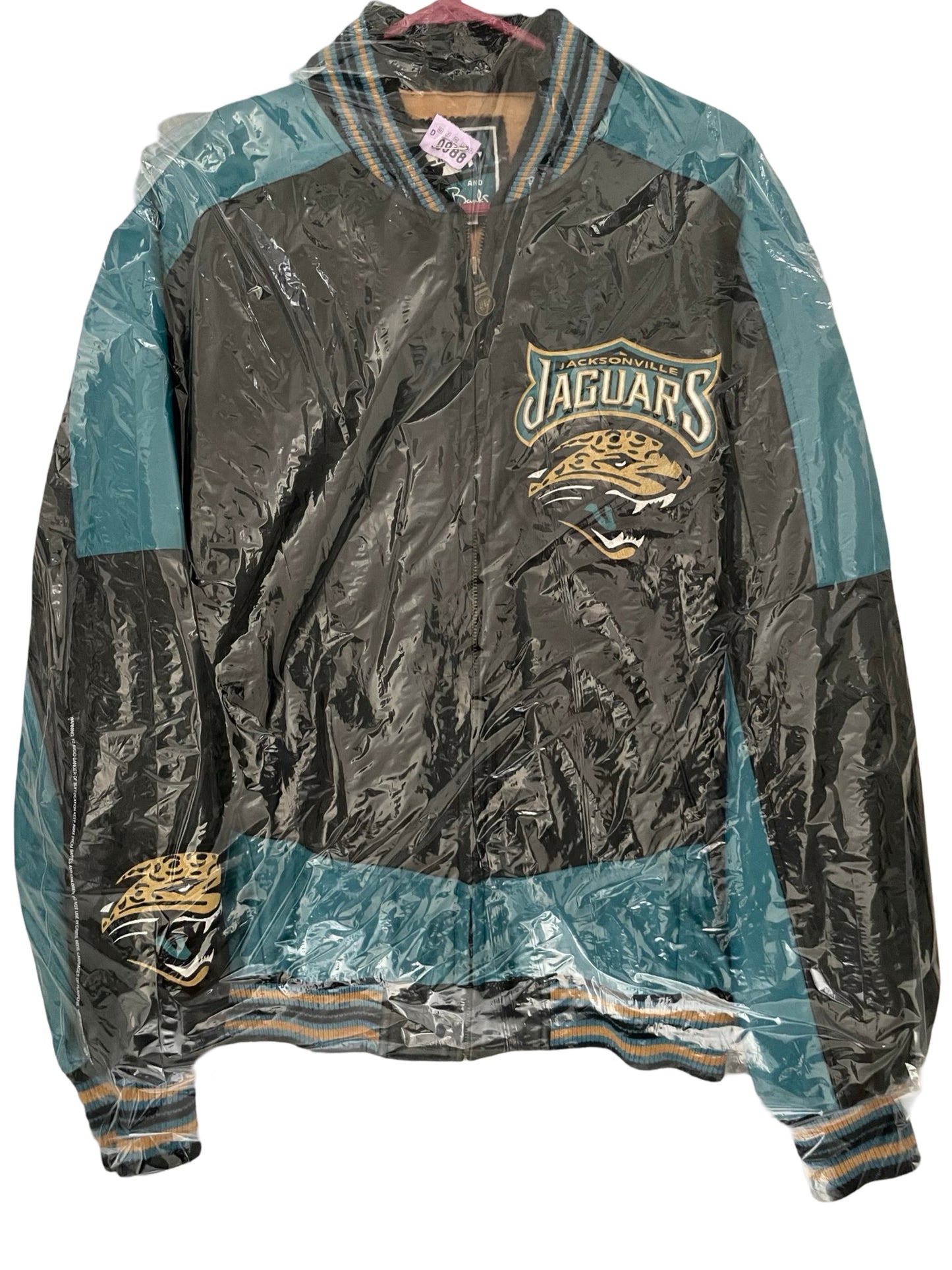 Vintage Jacksonville Jaguars CARL BANKS genuine leather jacket size MEDIUM