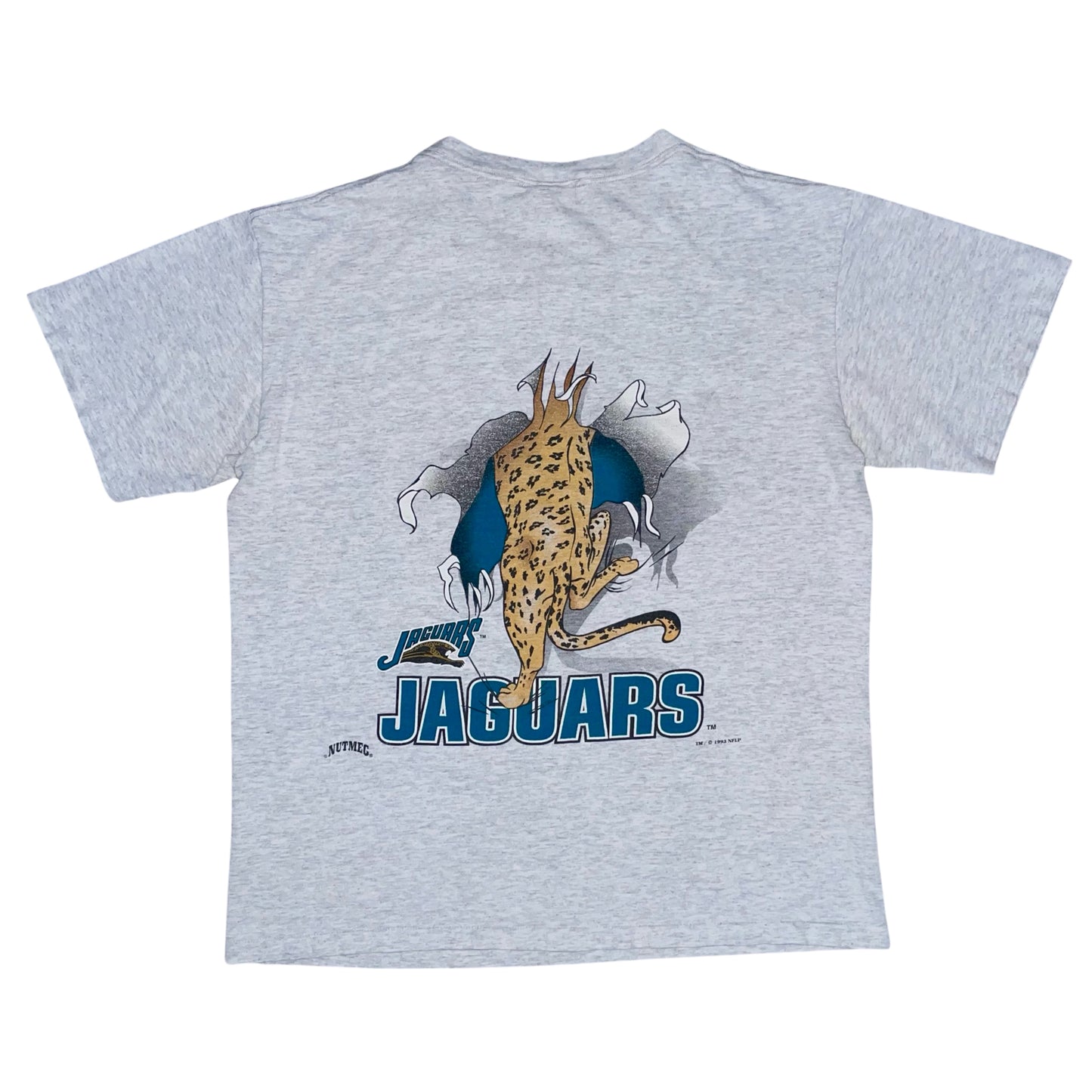 Vintage Jacksonville Jaguars 1993 TWO-SIDED Nutmeg shirt size LARGE