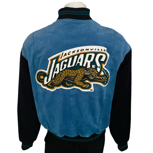 Vintage Jacksonville Jaguars CARL BANKS genuine suede jacket size MEDIUM