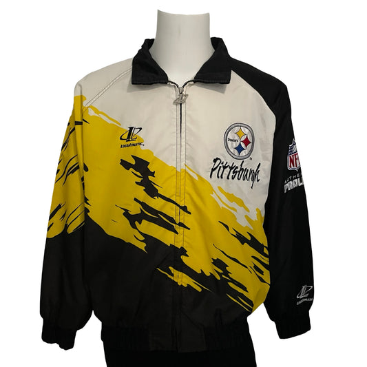 Vintage Pittsburgh Steelers LOGO ATHLETIC Splash windbreaker jacket size LARGE