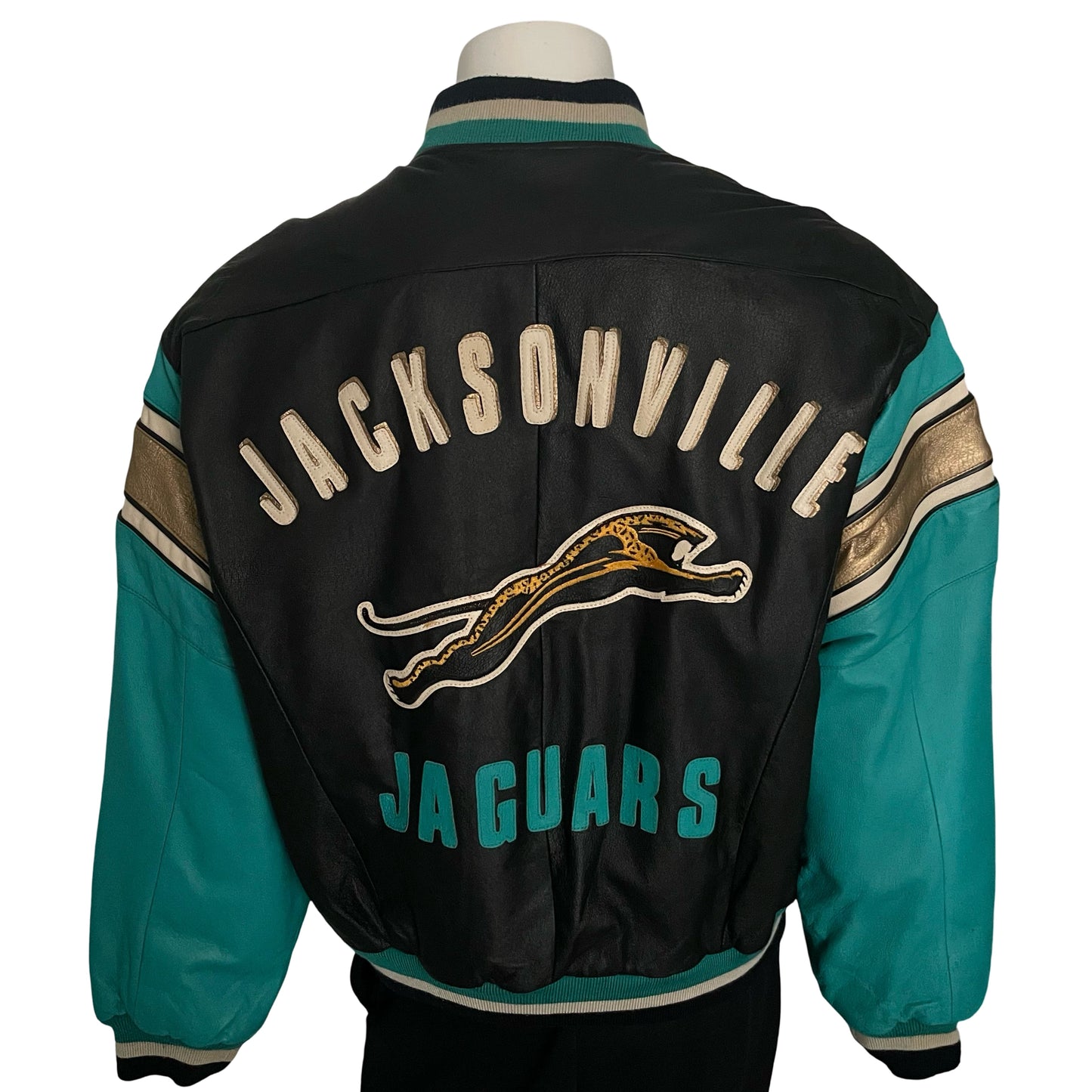 Vintage Jacksonville Jaguars banned logo genuine leather jacket size LARGE