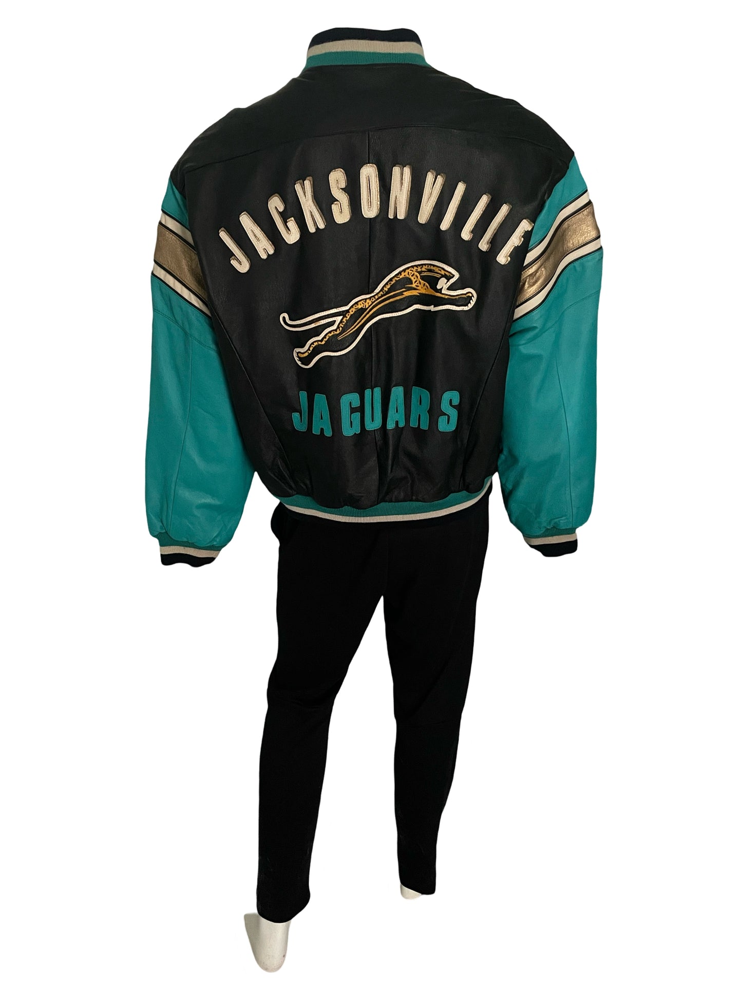 Vintage Jacksonville Jaguars banned logo genuine leather jacket size LARGE