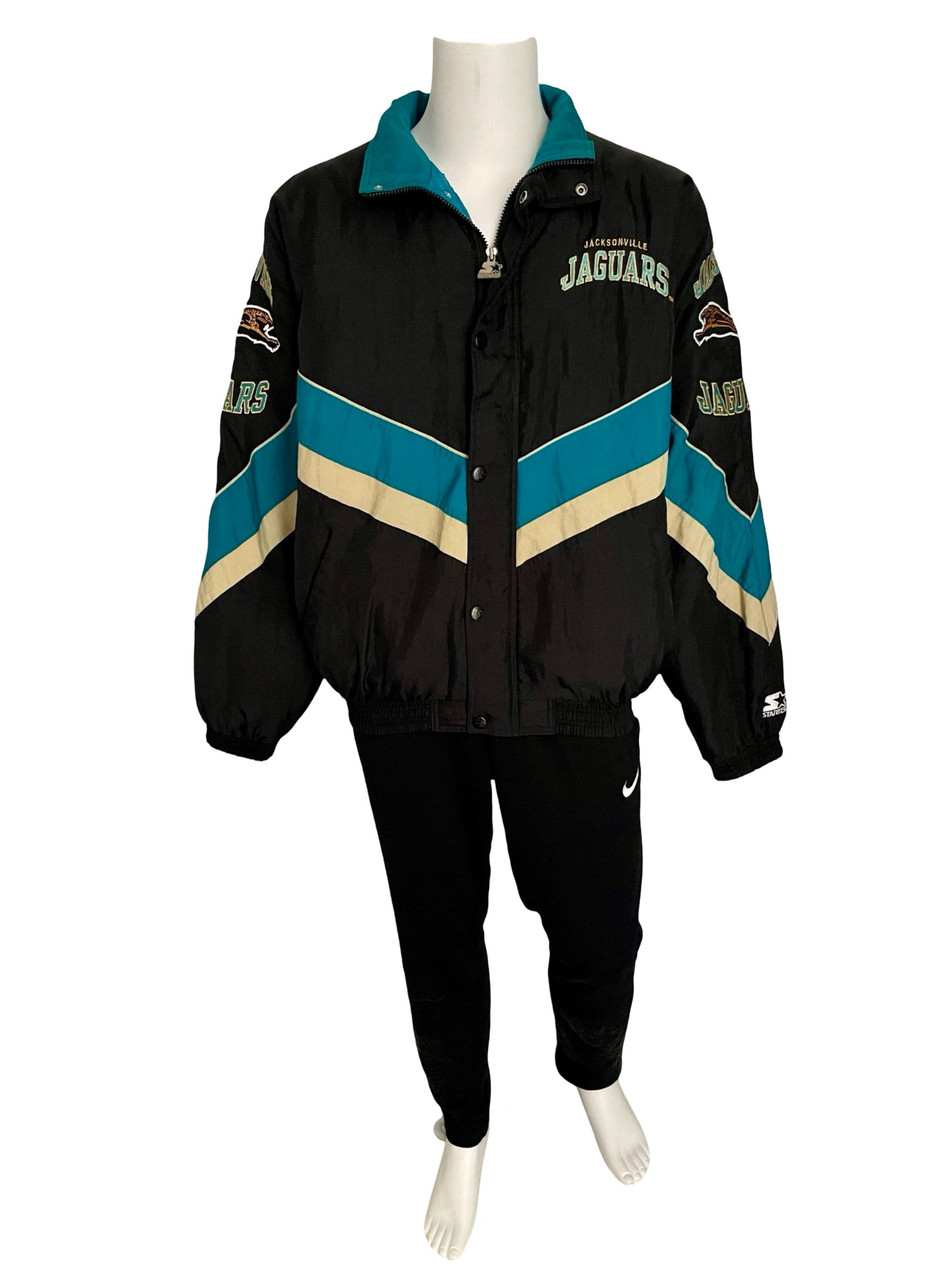 Vintage Jacksonville Jaguars banned logo STARTER jacket size XL