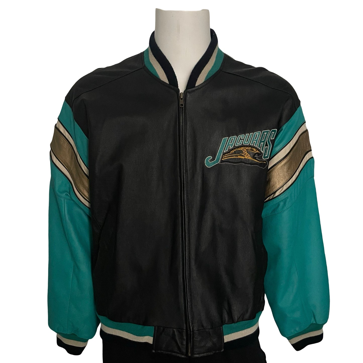 Vintage Jacksonville Jaguars banned logo genuine leather jacket size LARGE