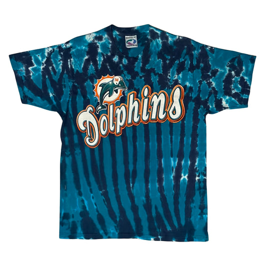 Vintage Miami Dolphins LIQUID BLUE tie dye shirt size MEDIUM