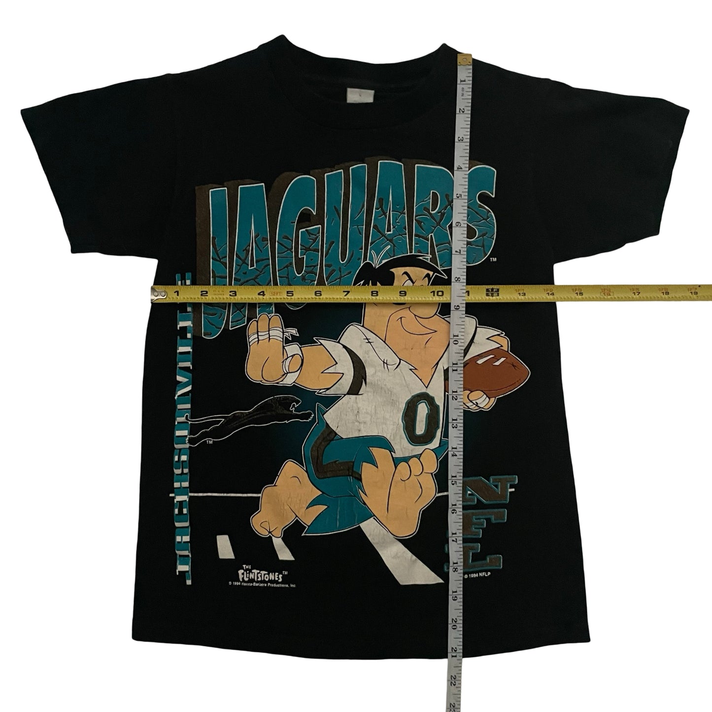 Vintage Jacksonville Jaguars 1994 banned logo FLINTSTONES kids shirt size YOUTH 8