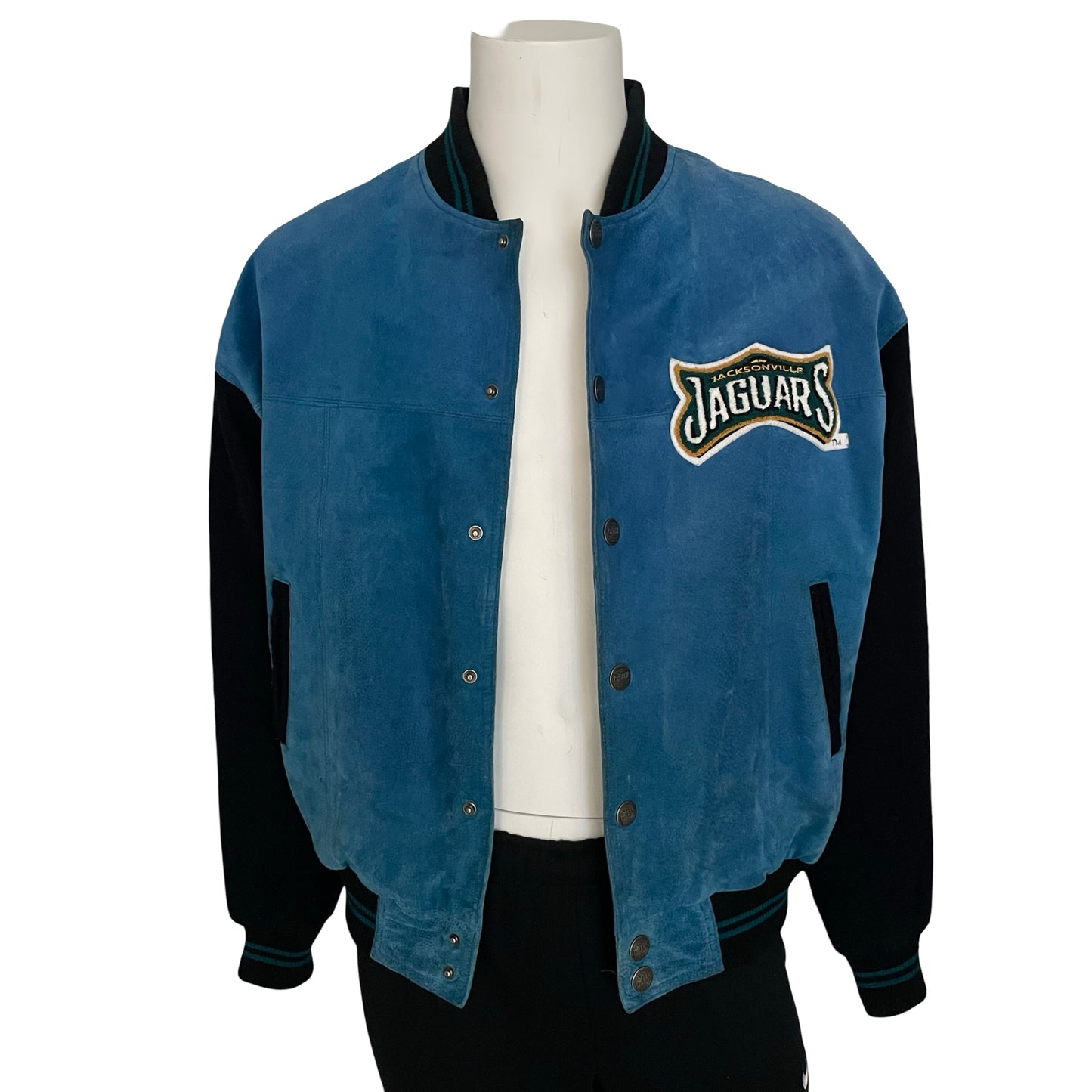 Vintage Jacksonville Jaguars CARL BANKS genuine suede jacket size MEDIUM