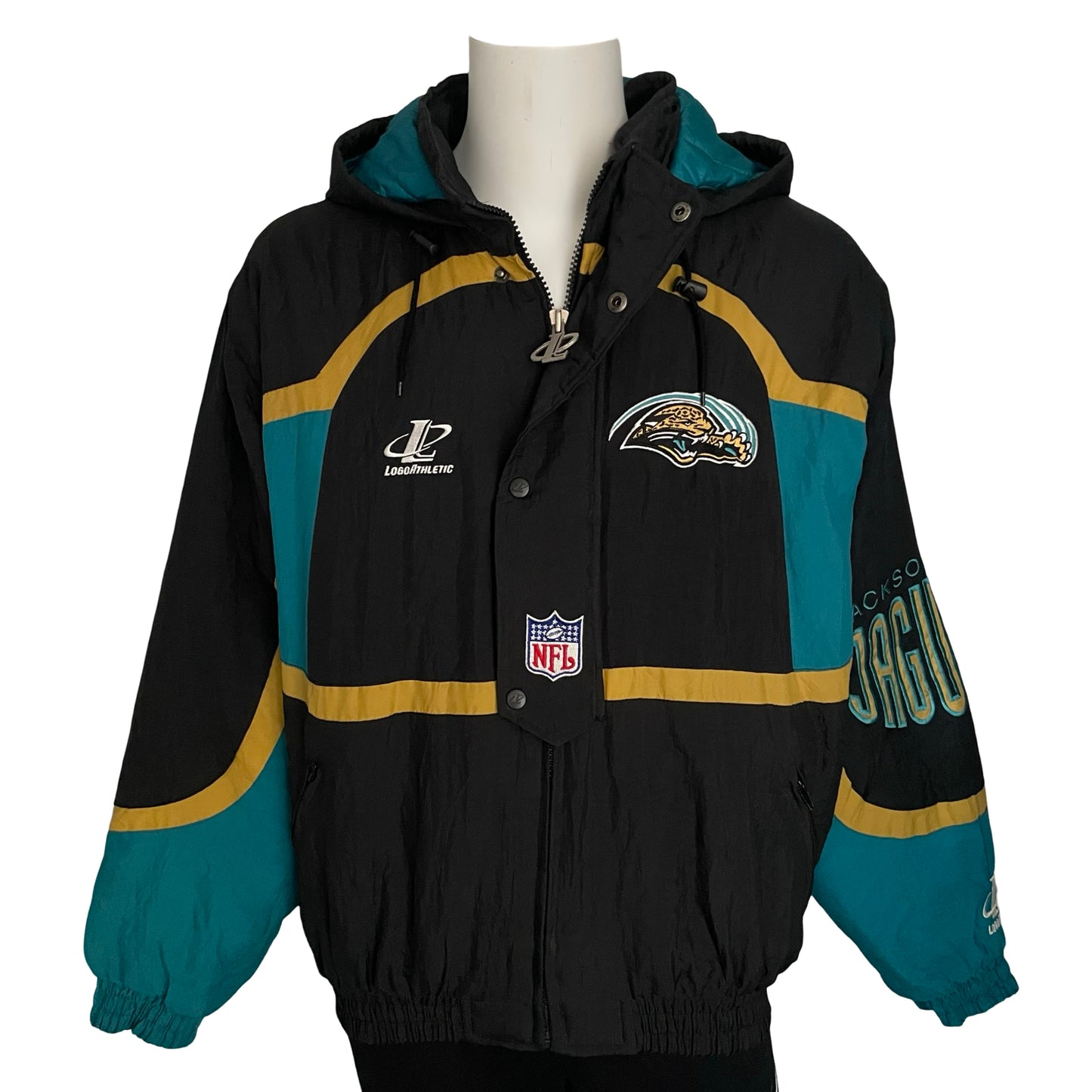 Vintage Jacksonville Jaguars LOGO ATHLETIC puffer jacket size LARGE