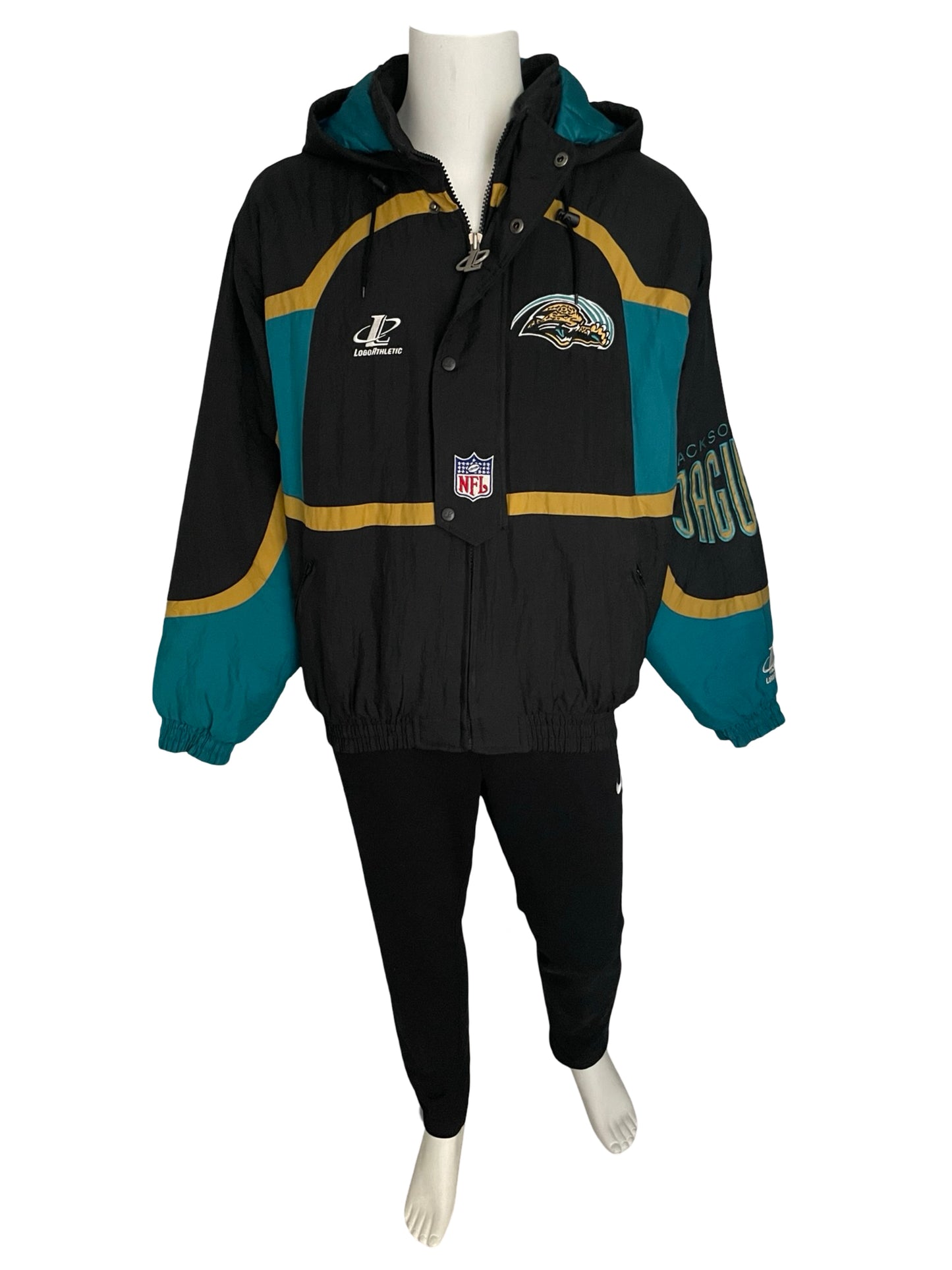 Vintage Jacksonville Jaguars LOGO ATHLETIC puffer jacket size LARGE