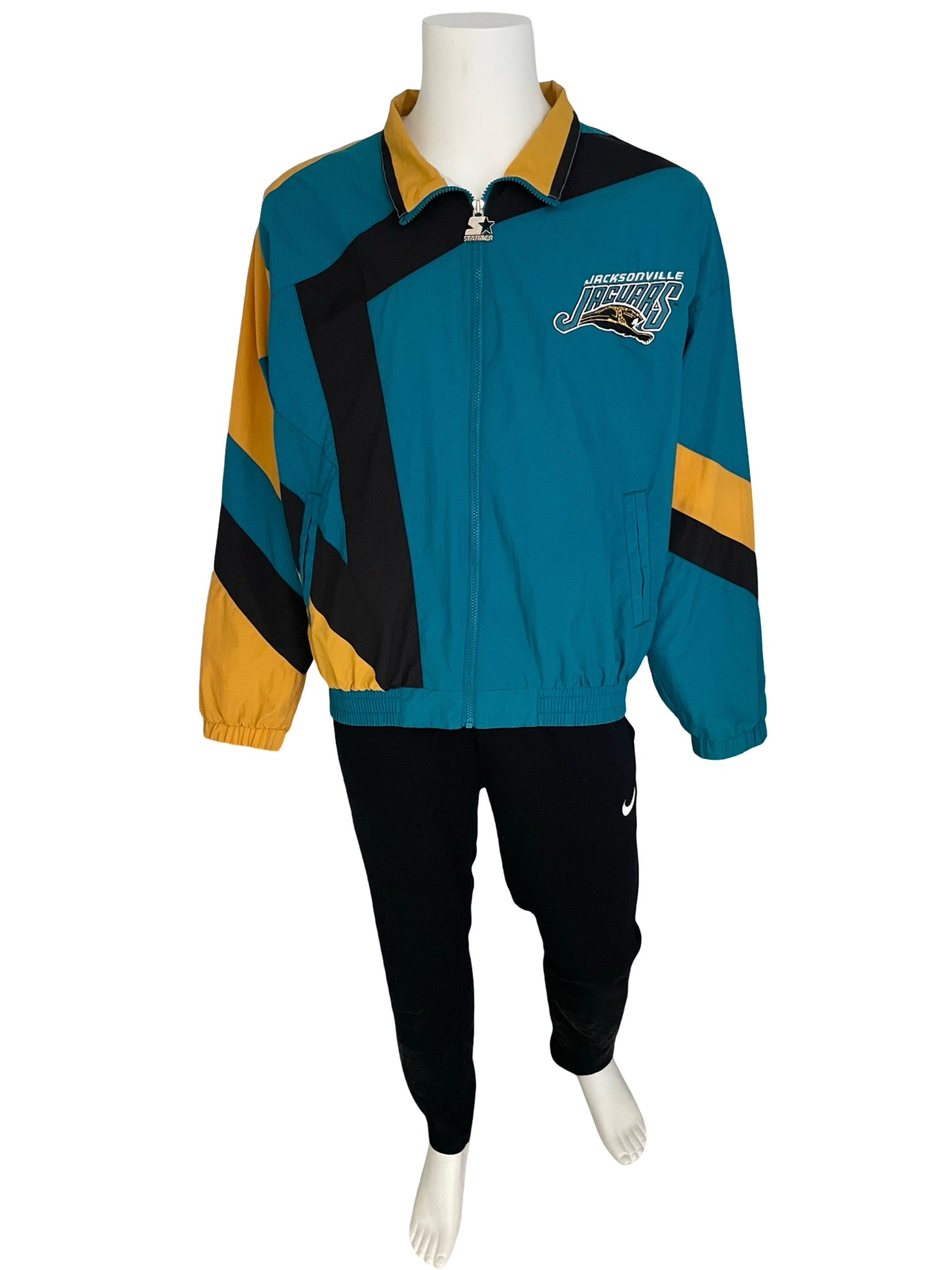 Vintage Jacksonville Jaguars banned logo STARTER windbreaker size LARGE