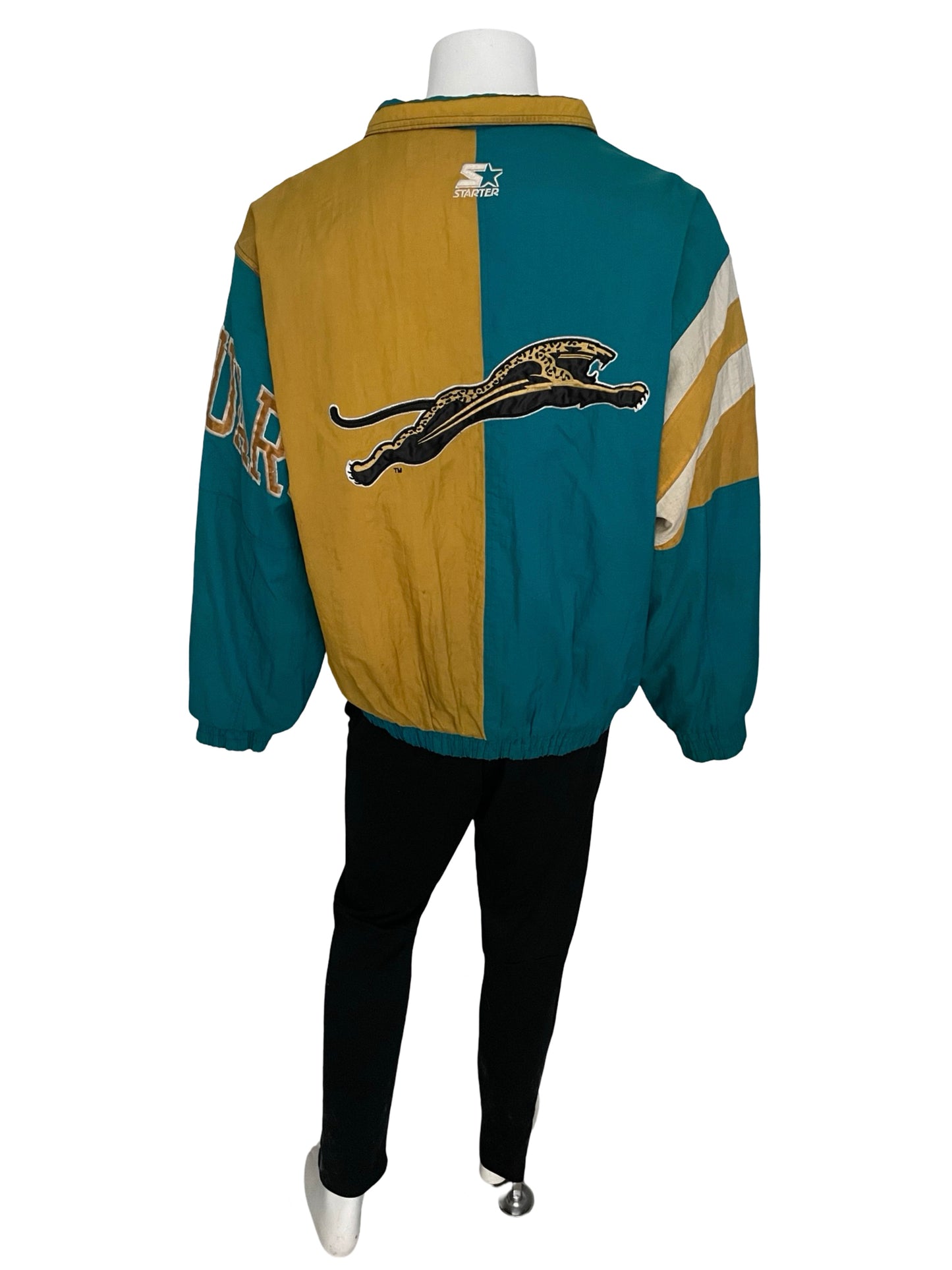 Vintage Jacksonville Jaguars banned logo STARTER jacket size LARGE