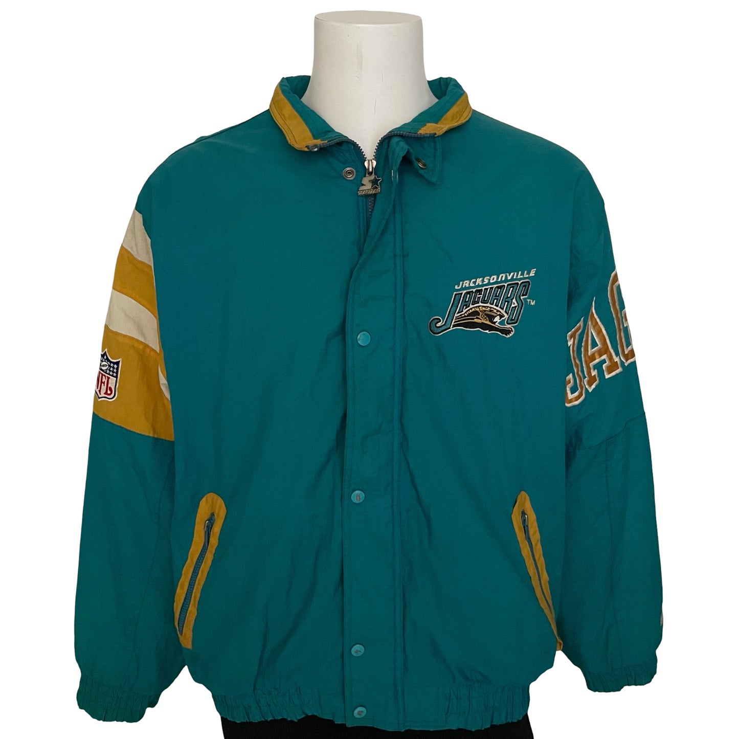 Vintage Jacksonville Jaguars banned logo STARTER jacket size LARGE