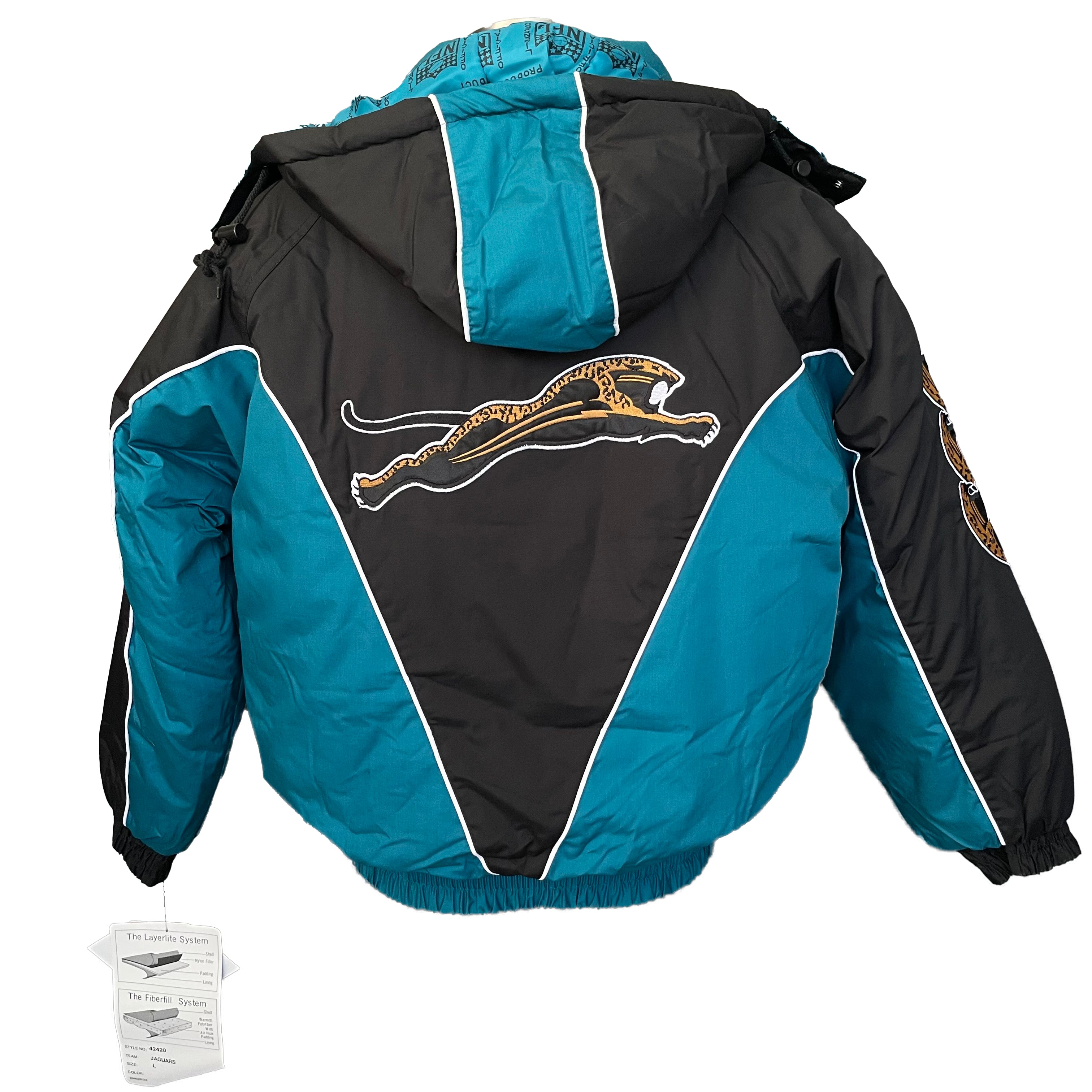 Jacksonville Jaguars PRO PLAYER by Daniel Young banned logo DEADSTOCK  puffer jacket size LARGE