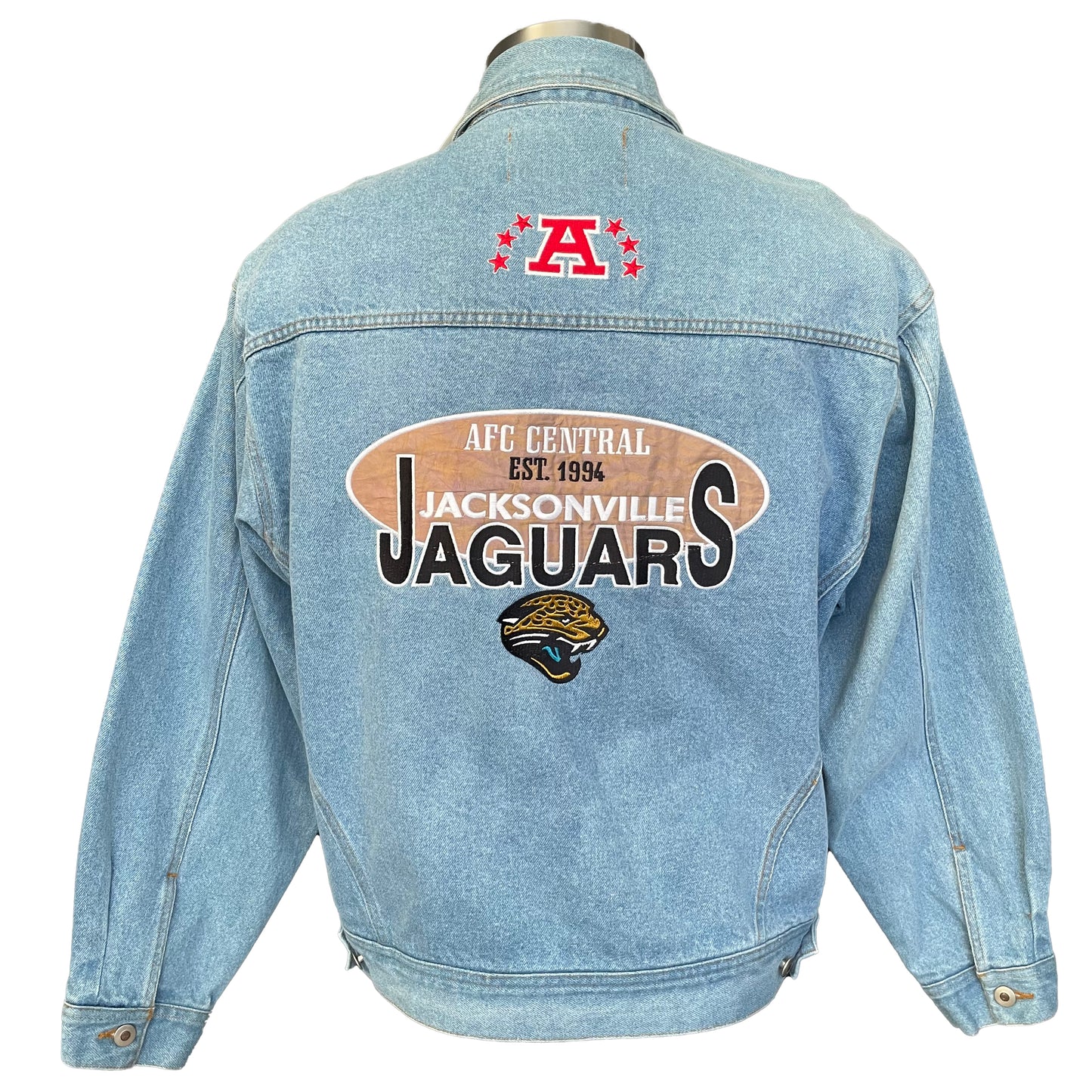 Jacksonville Jaguars DEADSTOCK denim jacket size LARGE