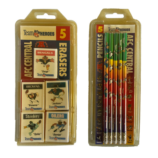 Jacksonville Jaguars pencils and erasers set